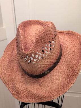 Handmade Woven Straw Fedora Hat  with Brown Band